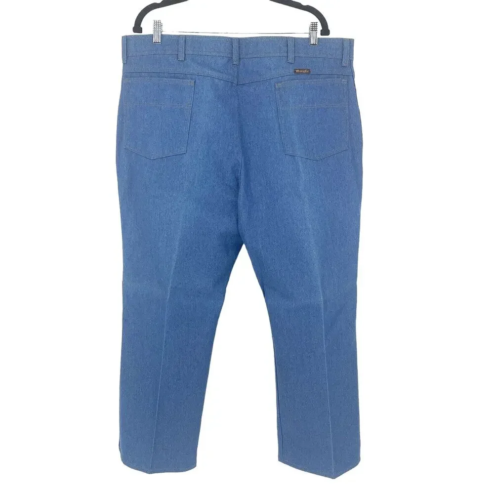 Vintage Wrangler Jeans Mens 42x30 Pale Blue Western Cowboy Denim USA